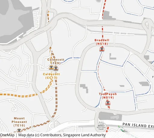 Map of the area around Blk 130A Lor 1 Toa Payoh in Toa Payoh, showing 400 m and 1 km rings and 3 primary schools within 1 km