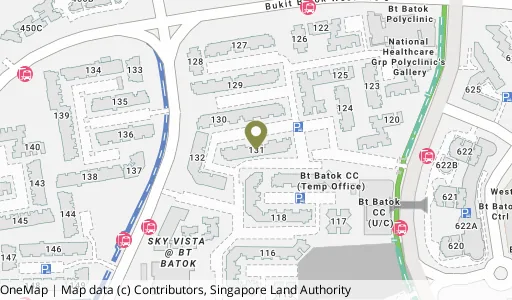 Location map of Blk 131 Bt Batok West Ave 6, a HDB resale block in Bukit Batok, Singapore