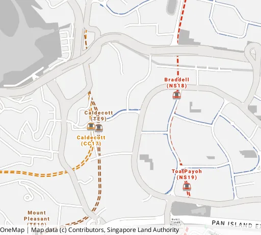 Map of the area around Blk 131B Lor 1 Toa Payoh in Toa Payoh, showing 400 m and 1 km rings and 3 primary schools within 1 km