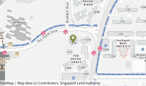 Location map of Blk 131B Lor 1 Toa Payoh, a HDB resale block in Toa Payoh, Singapore