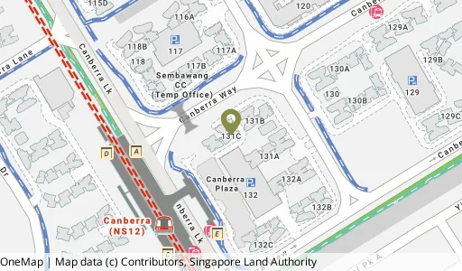 Location map of Blk 131C Canberra Cres, a HDB resale block in Sembawang, Singapore