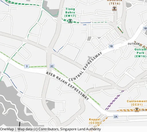 Map of the area around Blk 133 Jln Bt Merah in Bukit Merah, showing 400 m and 1 km rings and 3 primary schools within 1 km