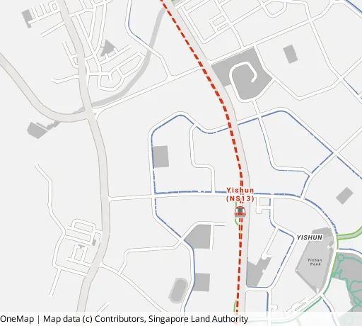 Map of the area around Blk 134 Yishun St 11 in Yishun, showing 400 m and 1 km rings and 4 primary schools within 1 km