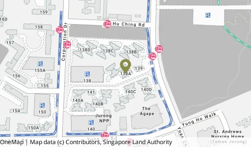 Location map of Blk 138A Yuan Ching Rd, a HDB resale block in Jurong West, Singapore