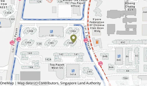Location map of Blk 138B Lor 1a Toa Payoh, a HDB resale block in Toa Payoh, Singapore