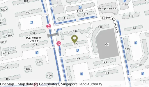 Location map of Blk 139 Bedok Nth Ave 3, a HDB resale block in Bedok, Singapore