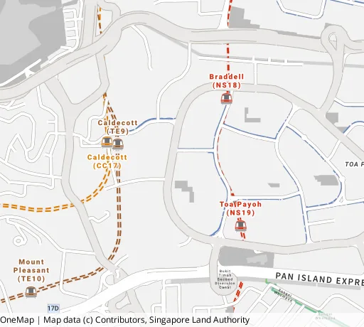Map of the area around Blk 139A Lor 1a Toa Payoh in Toa Payoh, showing 400 m and 1 km rings and 3 primary schools within 1 km