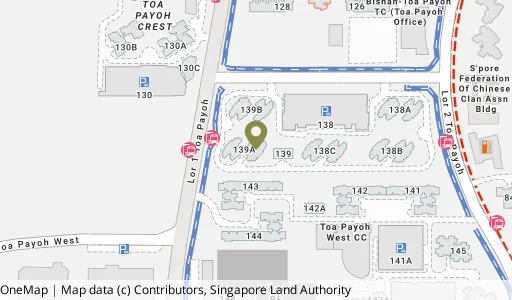 Location map of Blk 139A Lor 1a Toa Payoh, a HDB resale block in Toa Payoh, Singapore
