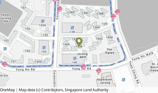 Location map of Blk 140B Corporation Dr, a HDB resale block in Jurong West, Singapore