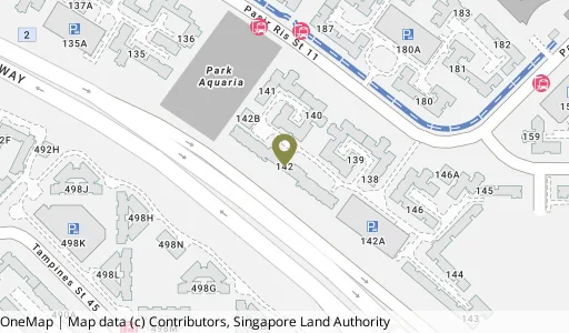 Location map of Blk 142 Pasir Ris St 11, a HDB resale block in Pasir Ris, Singapore