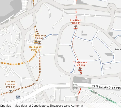 Map of the area around Blk 144 Lor 2 Toa Payoh in Toa Payoh, showing 400 m and 1 km rings and 3 primary schools within 1 km