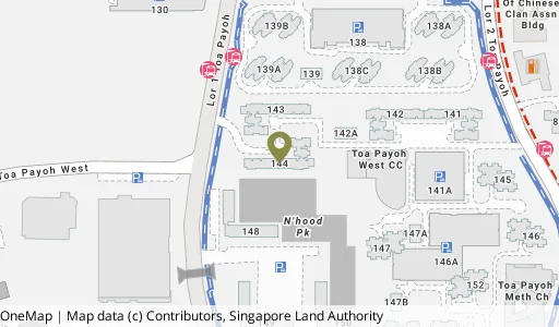 Location map of Blk 144 Lor 2 Toa Payoh, a HDB resale block in Toa Payoh, Singapore