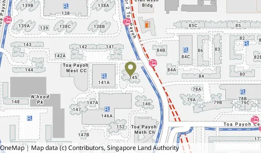 Location map of Blk 145 Lor 2 Toa Payoh, a HDB resale block in Toa Payoh, Singapore