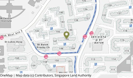Location map of Blk 146 Bt Batok West Ave 6, a HDB resale block in Bukit Batok, Singapore
