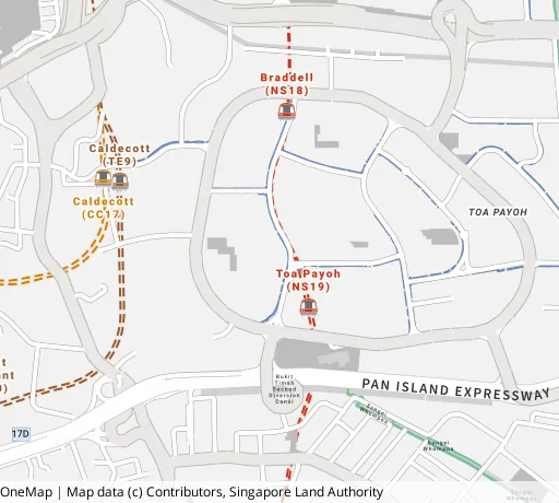 Map of the area around Blk 146 Lor 2 Toa Payoh in Toa Payoh, showing 400 m and 1 km rings and 3 primary schools within 1 km