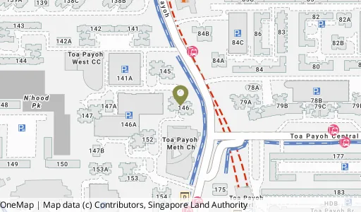 Location map of Blk 146 Lor 2 Toa Payoh, a HDB resale block in Toa Payoh, Singapore