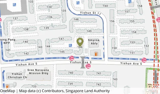Location map of Blk 146 Yishun St 11, a HDB resale block in Yishun, Singapore