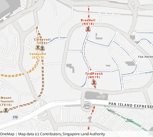 Map of the area around Blk 147 Lor 2 Toa Payoh in Toa Payoh, showing 400 m and 1 km rings and 3 primary schools within 1 km