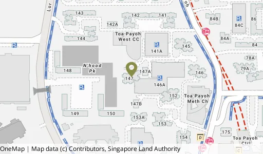 Location map of Blk 147 Lor 2 Toa Payoh, a HDB resale block in Toa Payoh, Singapore