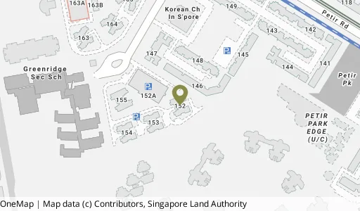 Location map of Blk 152 Gangsa Rd, a HDB resale block in Bukit Panjang, Singapore