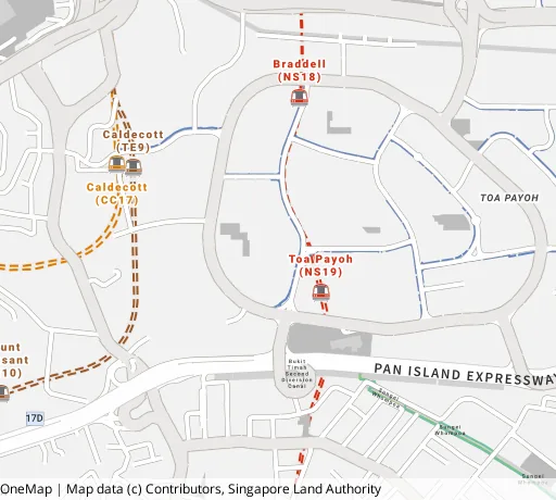 Map of the area around Blk 152 Lor 2 Toa Payoh in Toa Payoh, showing 400 m and 1 km rings and 3 primary schools within 1 km