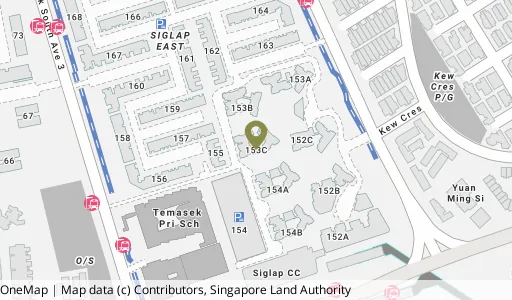 Location map of Blk 153C Bedok Sth Rd, a HDB resale block in Bedok, Singapore