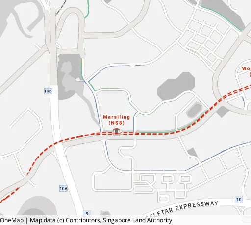 Map of the area around Blk 157 Woodlands St 13 in Woodlands, showing 400 m and 1 km rings and 2 primary schools within 1 km