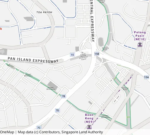 Map of the area around Blk 16 Jln Tenteram in Kallang/Whampoa, showing 400 m and 1 km rings and 3 primary schools within 1 km