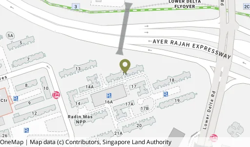Location map of Blk 16 Telok Blangah Cres, a HDB resale block in Bukit Merah, Singapore