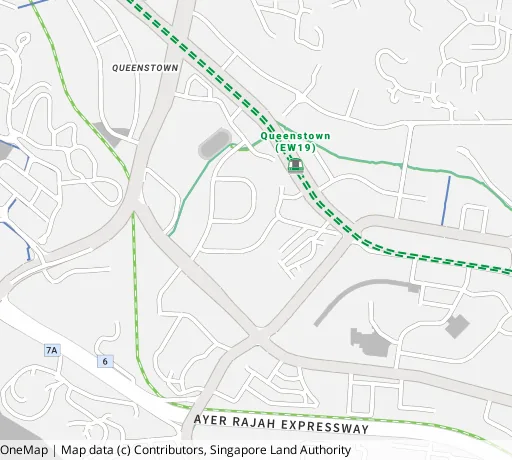 Map of the area around Blk 160 Mei Ling St in Queenstown, showing 400 m and 1 km rings and 2 primary schools within 1 km