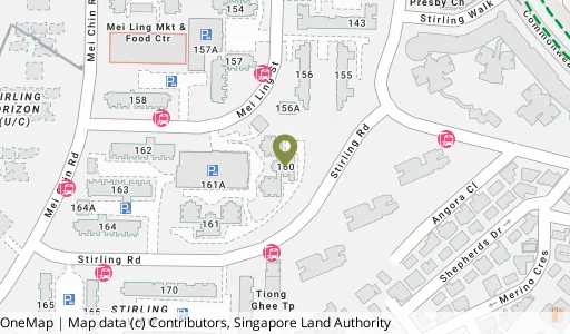 Location map of Blk 160 Mei Ling St, a HDB resale block in Queenstown, Singapore