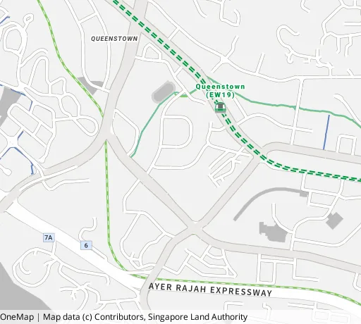 Map of the area around Blk 161 Mei Ling St in Queenstown, showing 400 m and 1 km rings and 2 primary schools within 1 km