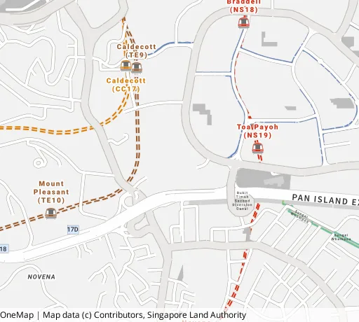 Map of the area around Blk 169 Lor 1 Toa Payoh in Toa Payoh, showing 400 m and 1 km rings and 2 primary schools within 1 km