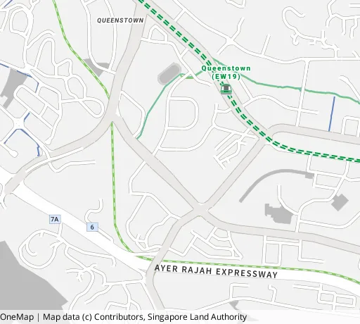 Map of the area around Blk 169 Stirling Rd in Queenstown, showing 400 m and 1 km rings and 1 primary school within 1 km