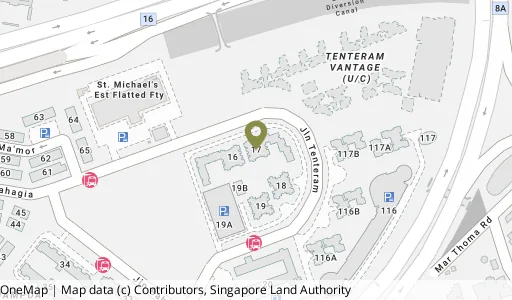 Location map of Blk 17 Jln Tenteram, a HDB resale block in Kallang/Whampoa, Singapore