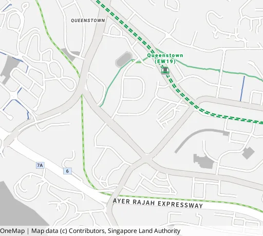 Map of the area around Blk 170 Stirling Rd in Queenstown, showing 400 m and 1 km rings and 1 primary school within 1 km