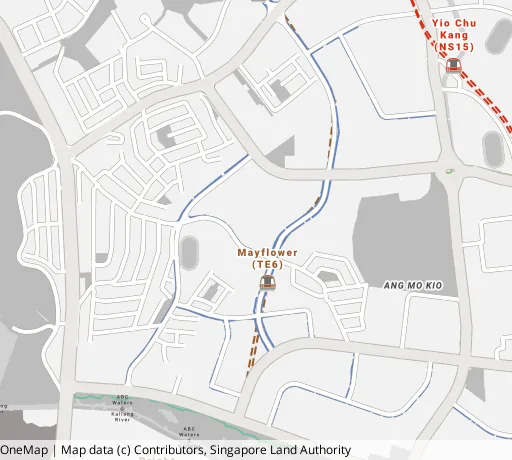 Map of the area around Blk 172 Ang Mo Kio Ave 4 in Ang Mo Kio, showing 400 m and 1 km rings and 2 primary schools within 1 km