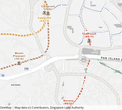 Map of the area around Blk 173 Lor 1 Toa Payoh in Toa Payoh, showing 400 m and 1 km rings and 2 primary schools within 1 km
