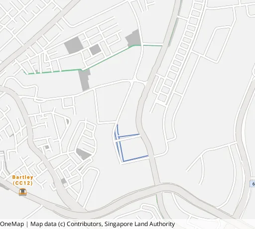 Map of the area around Blk 174A Hougang Ave 1 in Hougang, showing 400 m and 1 km rings and 2 primary schools within 1 km