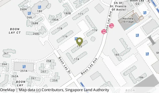 Location map of Blk 175 Boon Lay Dr, a HDB resale block in Jurong West, Singapore
