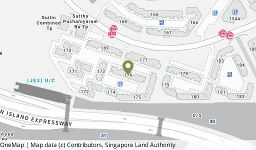 Location map of Blk 176 Bt Batok West Ave 8, a HDB resale block in Bukit Batok, Singapore