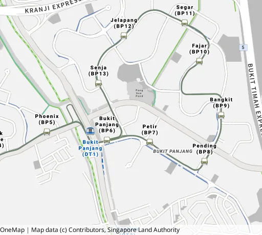 Map of the area around Blk 179 Lompang Rd in Bukit Panjang, showing 400 m and 1 km rings and 4 primary schools within 1 km
