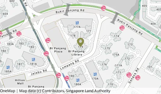 Location map of Blk 179 Lompang Rd, a HDB resale block in Bukit Panjang, Singapore