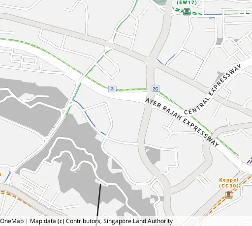 Map of the area around Blk 17A Telok Blangah Cres in Bukit Merah, showing 400 m and 1 km rings and 3 primary schools within 1 km