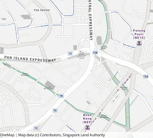 Map of the area around Blk 18 Jln Tenteram in Kallang/Whampoa, showing 400 m and 1 km rings and 3 primary schools within 1 km