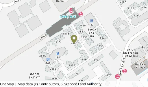Location map of Blk 180C Boon Lay Dr, a HDB resale block in Jurong West, Singapore