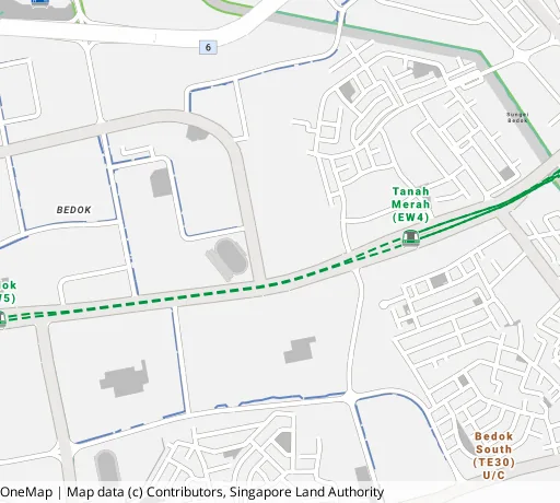 Map of the area around Blk 181 Bedok Nth Rd in Bedok, showing 400 m and 1 km rings and 2 primary schools within 1 km