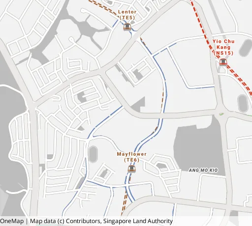 Map of the area around Blk 182 Ang Mo Kio Ave 5 in Ang Mo Kio, showing 400 m and 1 km rings and 3 primary schools within 1 km