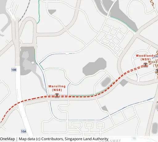 Map of the area around Blk 184A Woodlands St 13 in Woodlands, showing 400 m and 1 km rings and 2 primary schools within 1 km