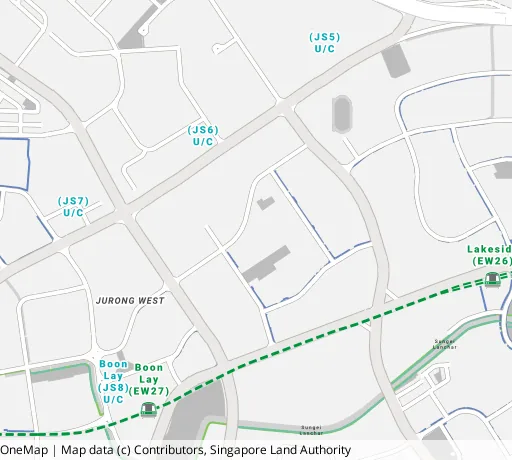 Map of the area around Blk 185 Boon Lay Ave in Jurong West, showing 400 m and 1 km rings and 3 primary schools within 1 km